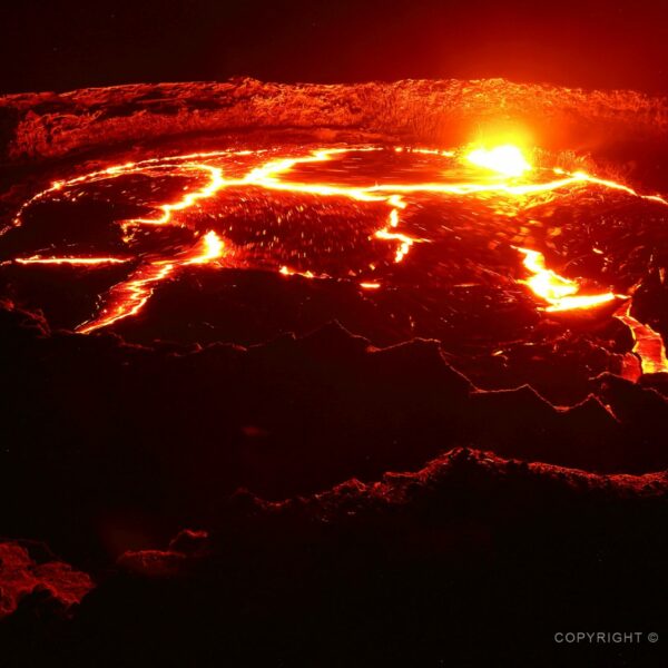 Etiopie, Danakilská proláklina, lávové jezero Erta Ale